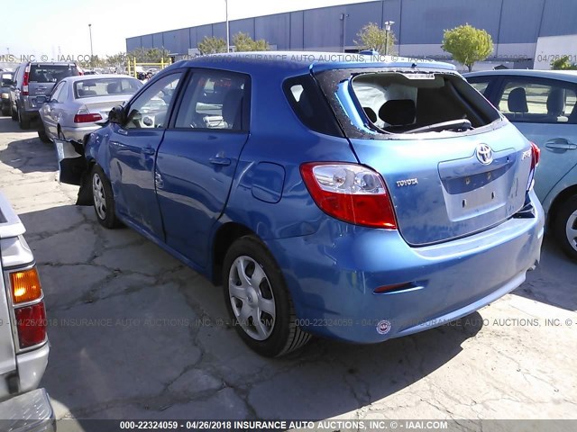 2T1KU40E09C074408 - 2009 TOYOTA COROLLA MATRIX  BLUE photo 3
