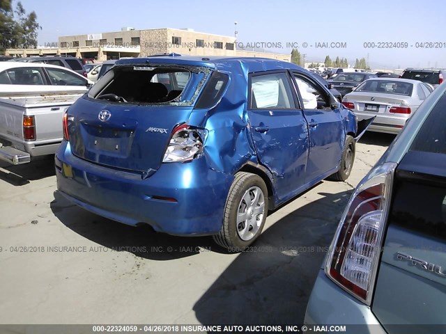 2T1KU40E09C074408 - 2009 TOYOTA COROLLA MATRIX  BLUE photo 4