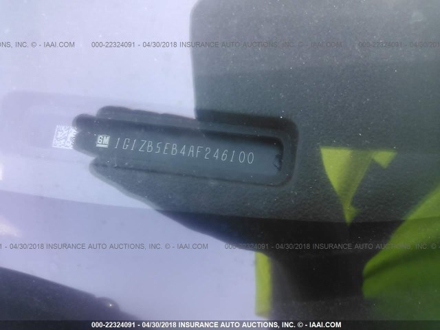 1G1ZB5EB4AF246100 - 2010 CHEVROLET MALIBU LS 灰色 照片 9