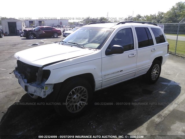 1J8GX58N52C282735 - 2002 JEEP GRAND CHEROKEE LIMITED WHITE photo 2