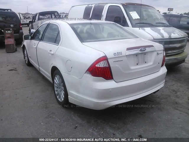 3FADP0L30AR104630 - 2010 FORD FUSION HYBRID WHITE photo 3