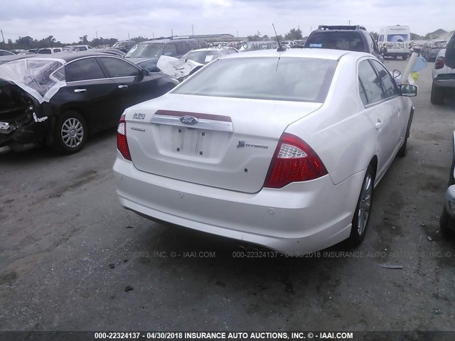 3FADP0L30AR104630 - 2010 FORD FUSION HYBRID WHITE photo 4