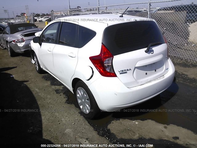 3N1CE2CP1FL409965 - 2015 NISSAN VERSA NOTE S/S PLUS/SV/SL/SR WHITE photo 3