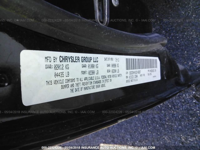 1B3CB3HA1BD148287 - 2011 DODGE CALIBER MAINSTREET BLACK photo 9