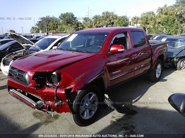 3TMLU4EN6FM189286 - 2015 TOYOTA TACOMA DOUBLE CAB/TRD PRO RED photo 2