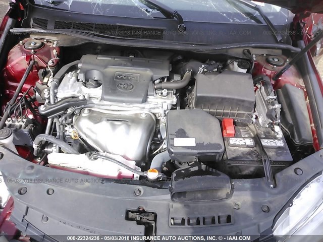 4T1BF1FK0GU515620 - 2016 TOYOTA CAMRY LE/XLE/SE/XSE RED photo 10
