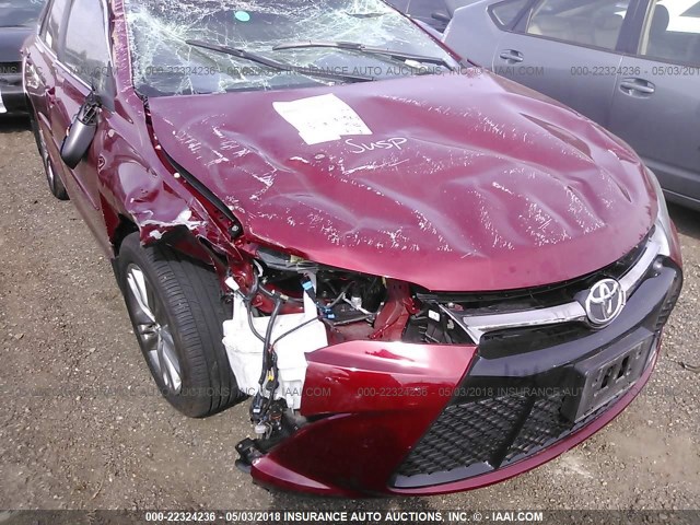 4T1BF1FK0GU515620 - 2016 TOYOTA CAMRY LE/XLE/SE/XSE RED photo 6