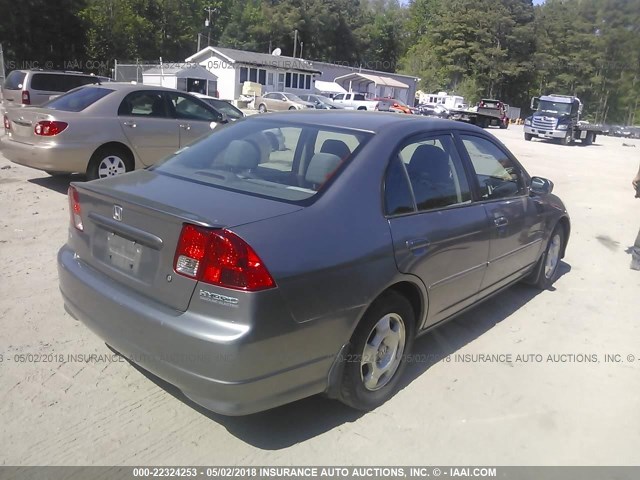 JHMES96604S005823 - 2004 HONDA CIVIC HYBRID GRAY photo 4