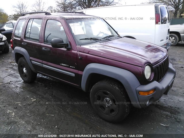 1J4GL48K62W111357 - 2002 JEEP LIBERTY SPORT RED photo 1