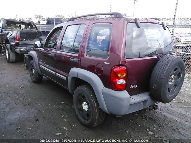 1J4GL48K62W111357 - 2002 JEEP LIBERTY SPORT RED photo 3