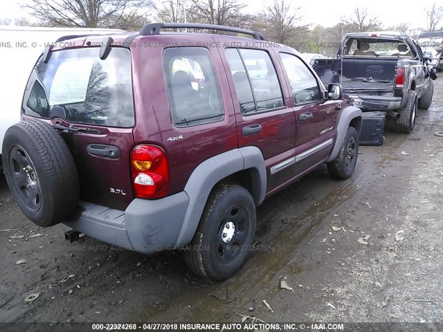 1J4GL48K62W111357 - 2002 JEEP LIBERTY SPORT 红色 照片 4