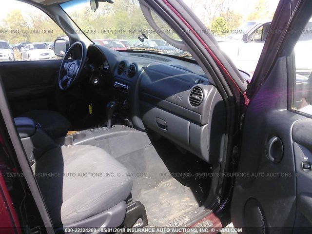 1J4GL48K62W111357 - 2002 JEEP LIBERTY SPORT 红色 照片 5