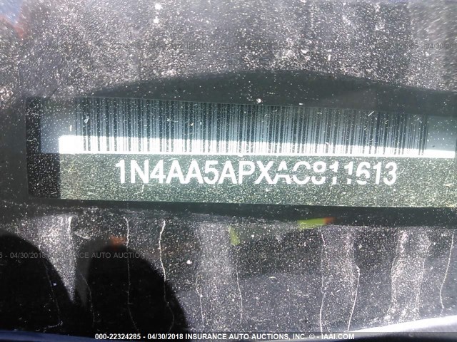 1N4AA5APXAC811613 - 2010 NISSAN MAXIMA S/SV GRAY photo 9