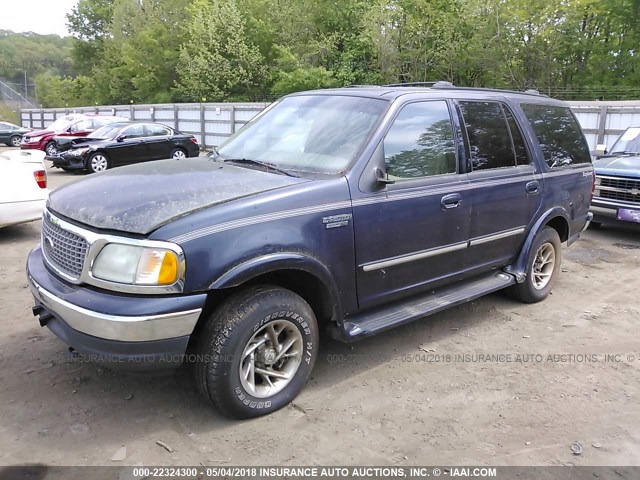 1FMPU16L5YLB02376 - 2000 FORD EXPEDITION XLT BLUE photo 2