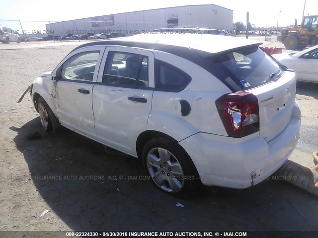 1B3HB48B17D508136 - 2007 DODGE CALIBER SXT WHITE photo 3