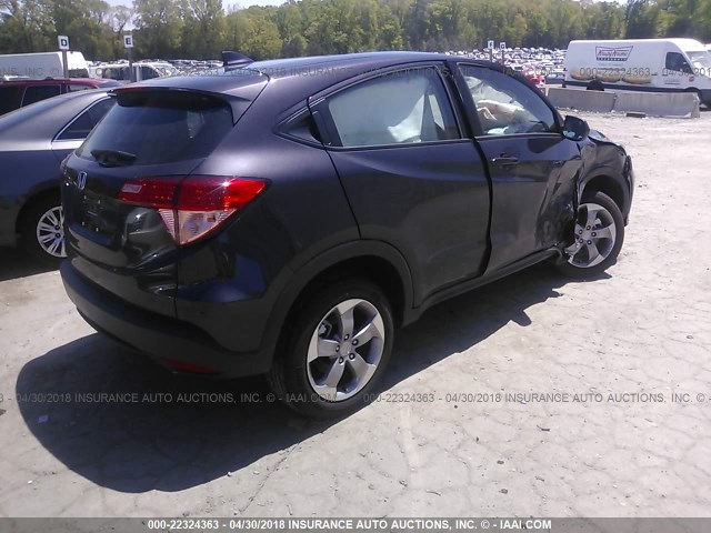 3CZRU5H36JM707300 - 2018 HONDA HR-V LX GRAY photo 4