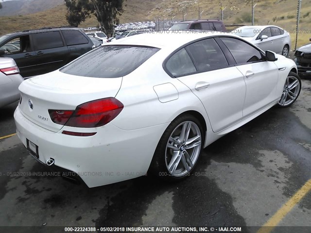 WBA6B2C59FD798973 - 2015 BMW 650 I/GRAN COUPE WHITE photo 4