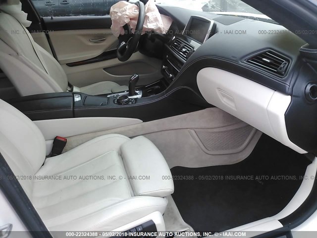 WBA6B2C59FD798973 - 2015 BMW 650 I/GRAN COUPE WHITE photo 5