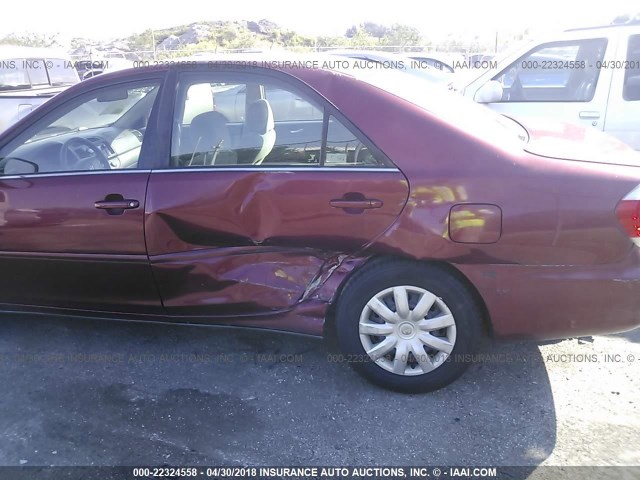 4T1BE32K05U061502 - 2005 TOYOTA CAMRY LE/XLE/SE წითელი ფოტო 6