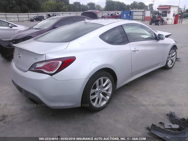 KMHHT6KJ5FU131120 - 2015 HYUNDAI GENESIS COUPE 3.8L SILVER photo 4