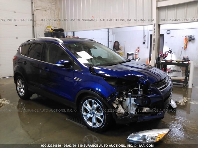 1FMCU9JX4FUB08166 - 2015 FORD ESCAPE TITANIUM BLUE photo 1