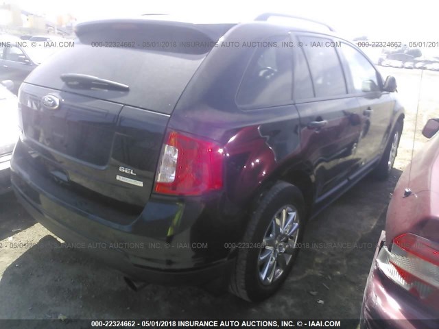 2FMDK3J95CBA37702 - 2012 FORD EDGE SEL BLACK photo 4