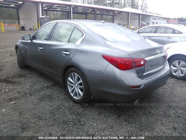 JN1BV7AP7FM339356 - 2015 INFINITI Q50 PREMIUM/SPORT GRAY photo 3