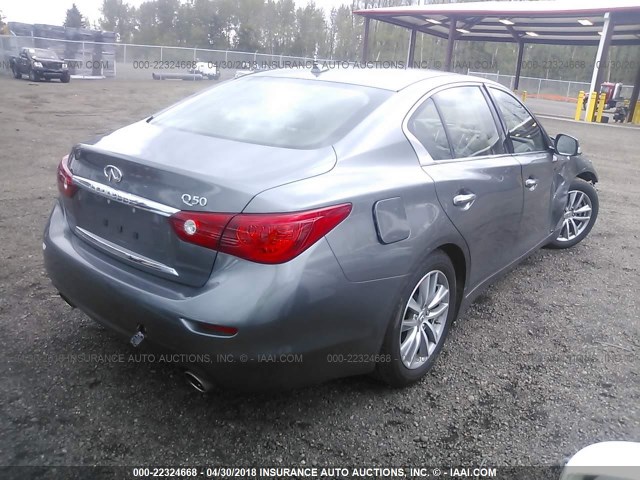 JN1BV7AP7FM339356 - 2015 INFINITI Q50 PREMIUM/SPORT GRAY photo 4