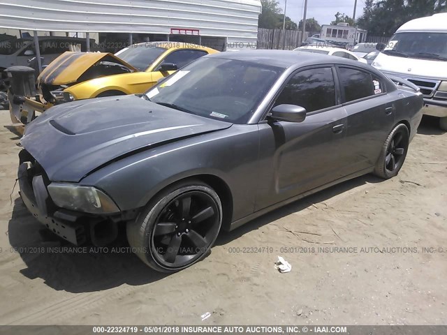 2C3CDXCT4CH199087 - 2012 DODGE CHARGER R/T GRAY photo 2