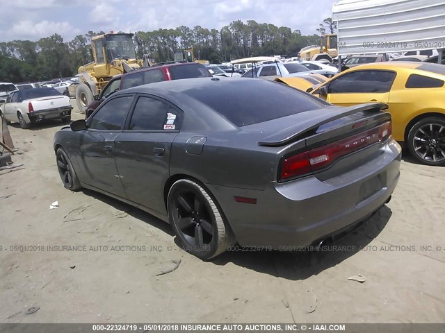 2C3CDXCT4CH199087 - 2012 DODGE CHARGER R/T GRAY photo 3