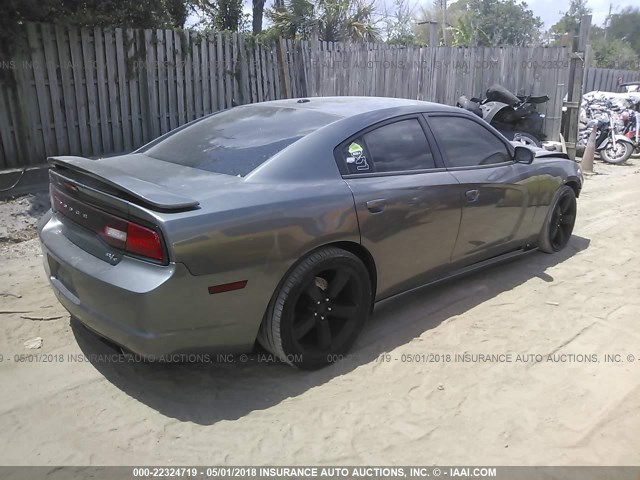 2C3CDXCT4CH199087 - 2012 DODGE CHARGER R/T GRAY photo 4