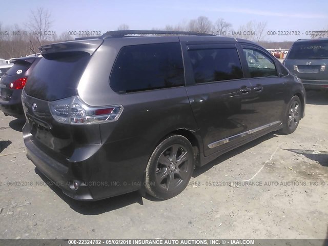 5TDXZ3DC7HS842658 - 2017 TOYOTA SIENNA SE GRAY photo 4