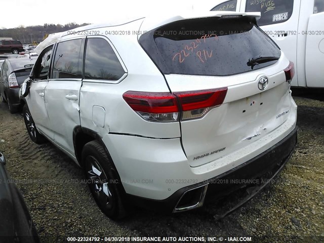 5TDDZRFH6JS493707 - 2018 TOYOTA HIGHLANDER LIMITED/LTD PLATINUM WHITE photo 3