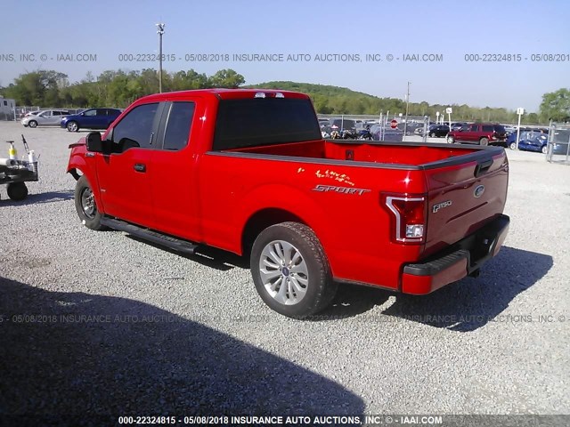 1FTEX1CP3GFD38225 - 2016 FORD F150 SUPER CAB RED photo 3