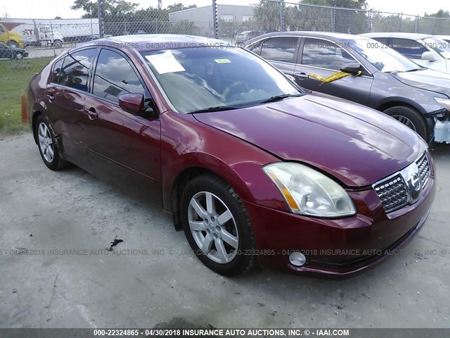 1N4BA41E14C922228 - 2004 NISSAN MAXIMA SE/SL RED photo 1