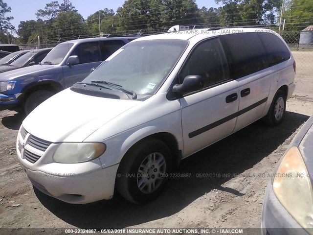 1D4GP24R05B188371 - 2005 DODGE GRAND CARAVAN SE WHITE photo 2