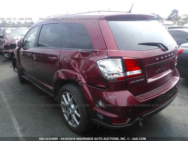 3D4PG7FG1BT534382 - 2011 DODGE JOURNEY R/T RED photo 3