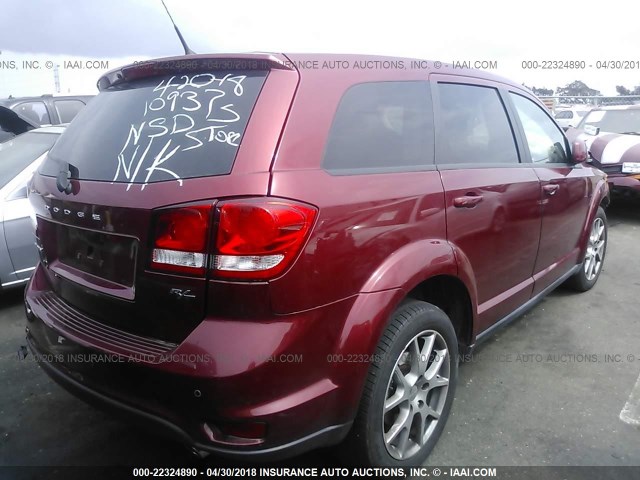 3D4PG7FG1BT534382 - 2011 DODGE JOURNEY R/T RED photo 4