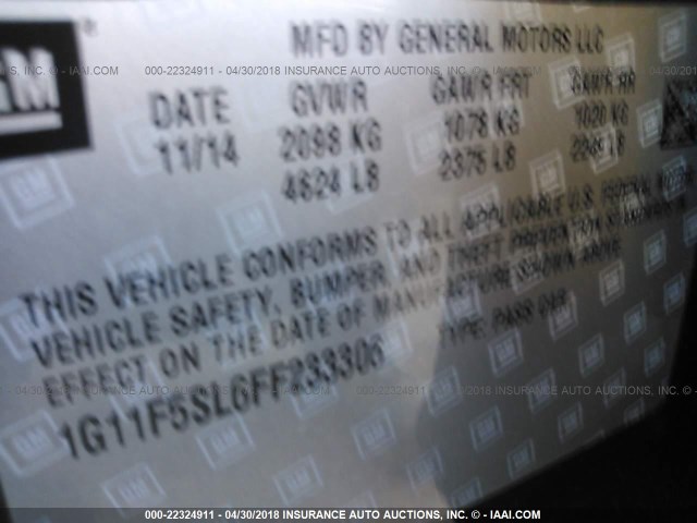 1G11F5SL6FF233306 - 2015 CHEVROLET MALIBU LTZ Qəhvəyi foto 9