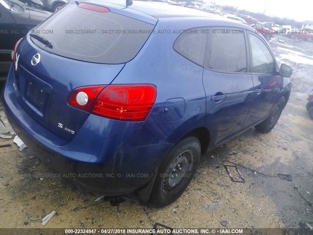 JN8AS58V79W182564 - 2009 NISSAN ROGUE S/SL BLUE photo 4