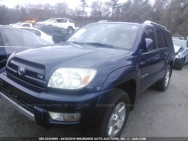 JTEBT17R938001837 - 2003 TOYOTA 4RUNNER LIMITED BLUE photo 2