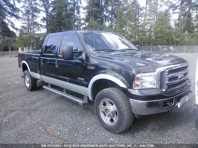 1FTWW31P95EA15807 - 2005 FORD F350 4X4 CREWCAB SRW SUPER DUTY BLACK photo 1