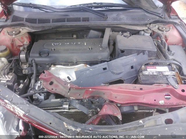 4T1BE46K17U051418 - 2007 TOYOTA CAMRY NEW GENERAT CE/LE/XLE/SE RED photo 10