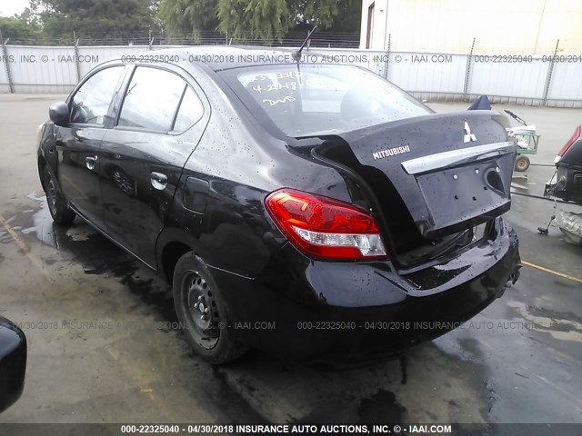 ML32F3FJ3HHF10161 - 2017 MITSUBISHI MIRAGE G4 ES შავი ფოტო 3