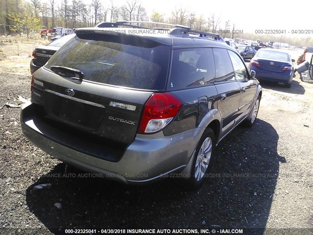 4S4BP66C397332023 - 2009 SUBARU OUTBACK 2.5I LIMITED GRAY photo 4