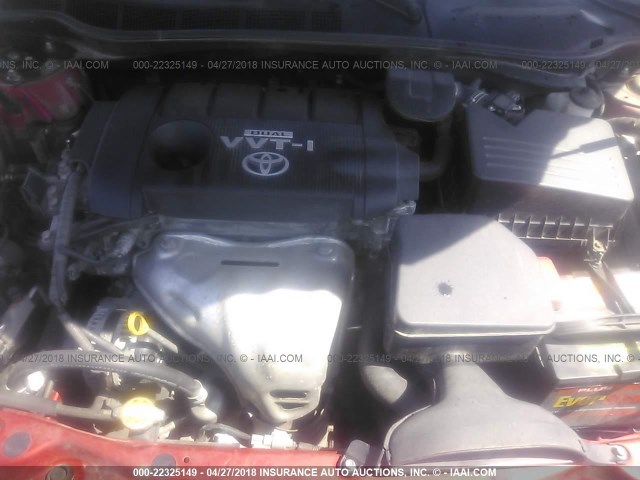4T4BF3EK9AR027146 - 2010 TOYOTA CAMRY SE/LE/XLE RED photo 10