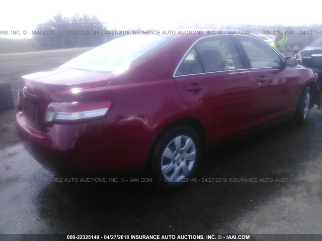 4T4BF3EK9AR027146 - 2010 TOYOTA CAMRY SE/LE/XLE RED photo 4