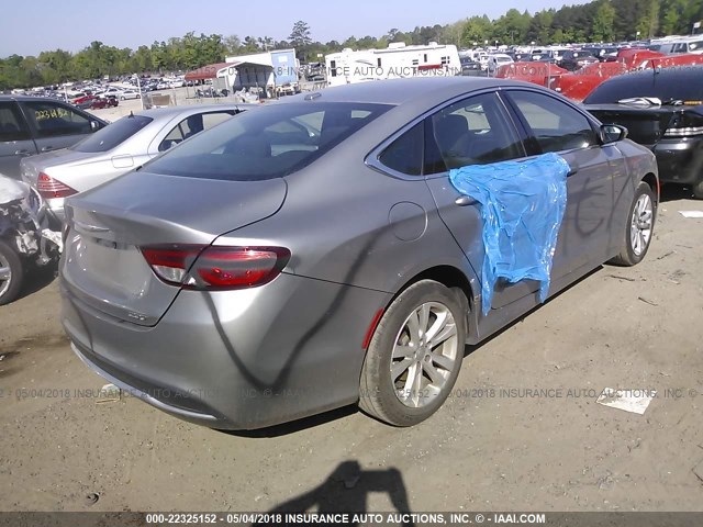 1C3CCCAB4FN681656 - 2015 CHRYSLER 200 LIMITED SILVER photo 4
