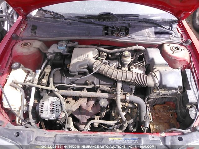 1G2JB524127335407 - 2002 PONTIAC SUNFIRE SE RED photo 10