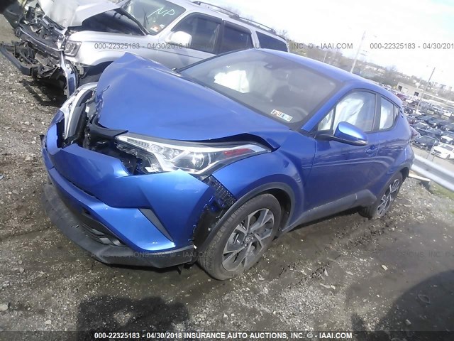 NMTKHMBX6JR044715 - 2018 TOYOTA C-HR XLE/XLE PREMIUM BLUE photo 2